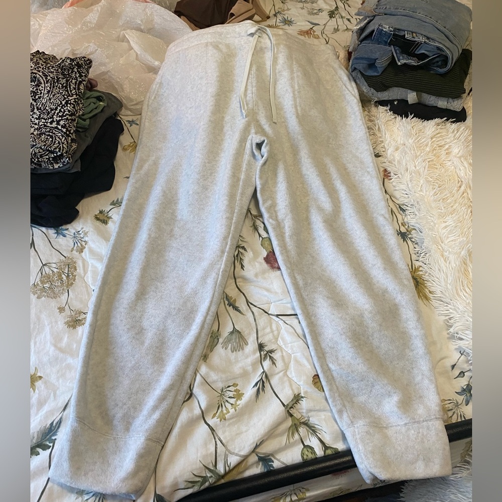 New. Warm thick polar fleece light heather grey. XL